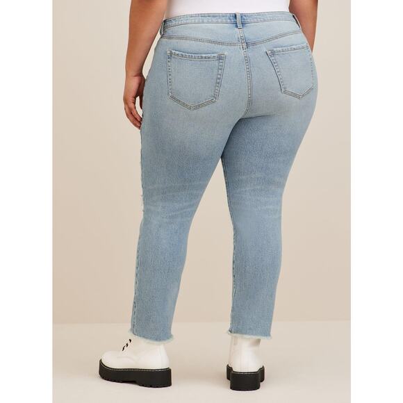 Torrid High-Rise Straight Vintage Stretch Mid-Rise Sequin Backed Jeans 12R NEW - Picture 2 of 10